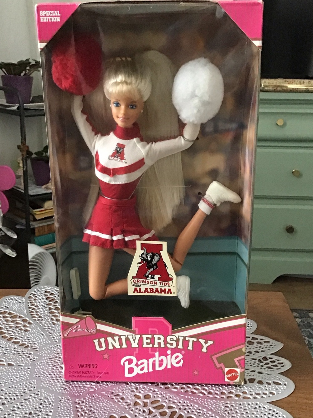 1996 Special Edition Mattel University of Alabama Cheerleader Barbie Doll